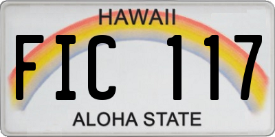 HI license plate FIC117
