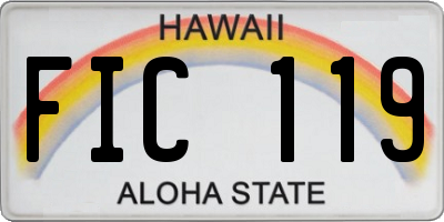 HI license plate FIC119