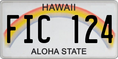 HI license plate FIC124