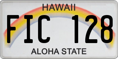 HI license plate FIC128