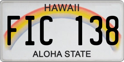 HI license plate FIC138