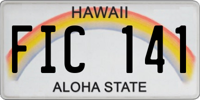 HI license plate FIC141