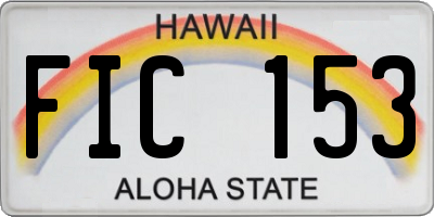 HI license plate FIC153