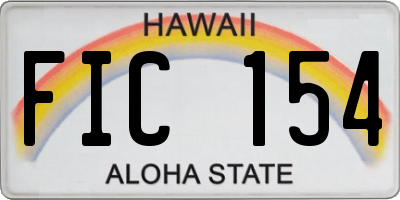 HI license plate FIC154