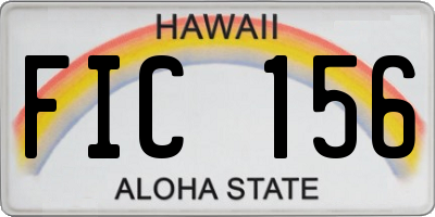 HI license plate FIC156