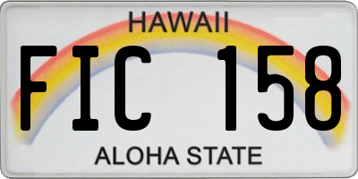 HI license plate FIC158