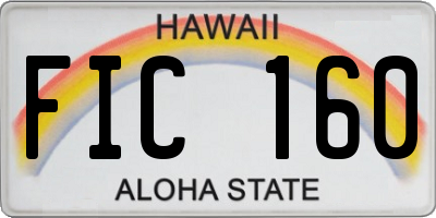 HI license plate FIC160