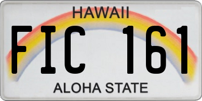 HI license plate FIC161
