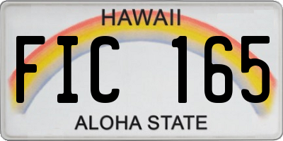 HI license plate FIC165
