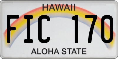 HI license plate FIC170
