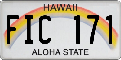 HI license plate FIC171
