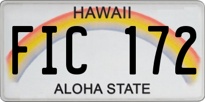 HI license plate FIC172