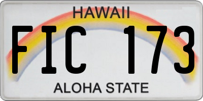 HI license plate FIC173