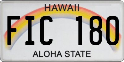 HI license plate FIC180