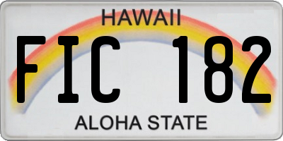 HI license plate FIC182
