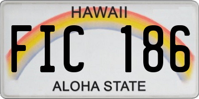 HI license plate FIC186