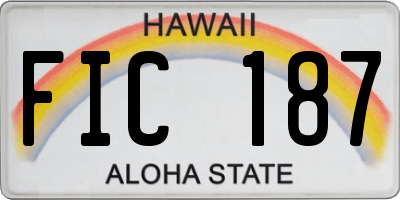HI license plate FIC187