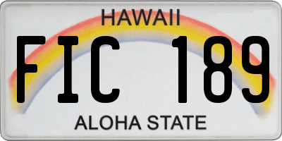 HI license plate FIC189