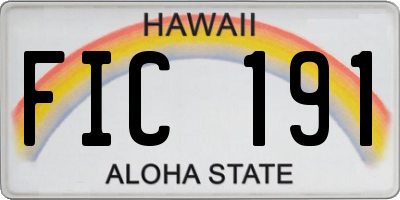HI license plate FIC191