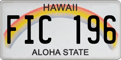 HI license plate FIC196