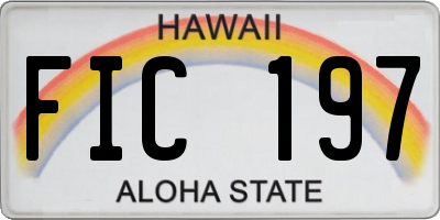 HI license plate FIC197