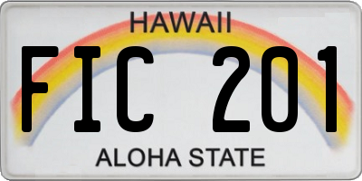 HI license plate FIC201