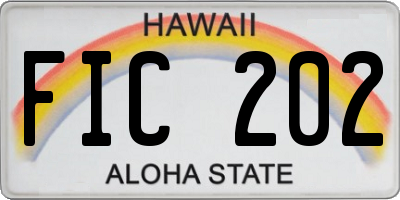 HI license plate FIC202