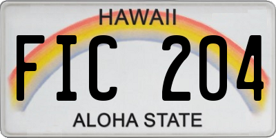 HI license plate FIC204