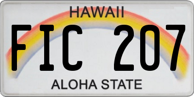 HI license plate FIC207