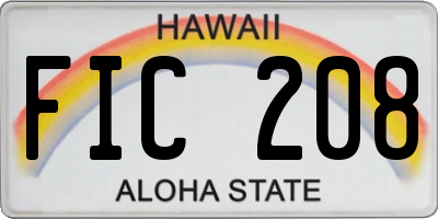 HI license plate FIC208
