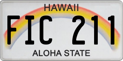 HI license plate FIC211