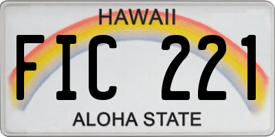 HI license plate FIC221