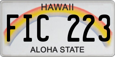 HI license plate FIC223