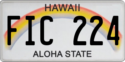 HI license plate FIC224