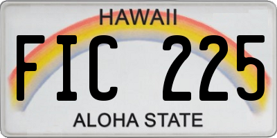HI license plate FIC225