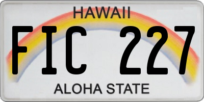 HI license plate FIC227
