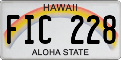 HI license plate FIC228