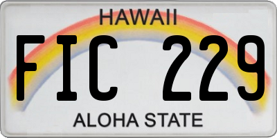 HI license plate FIC229