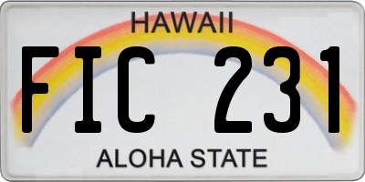 HI license plate FIC231