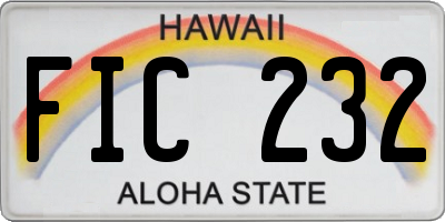 HI license plate FIC232
