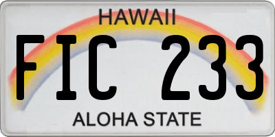 HI license plate FIC233