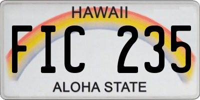 HI license plate FIC235