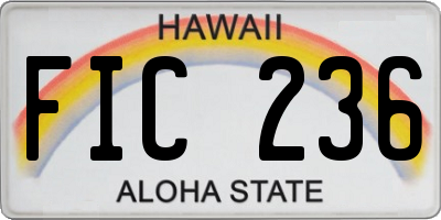 HI license plate FIC236
