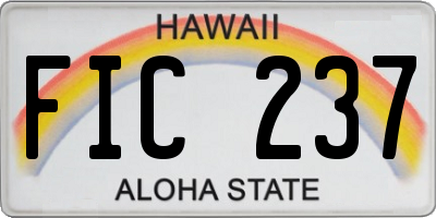 HI license plate FIC237