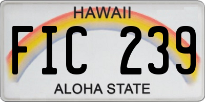 HI license plate FIC239