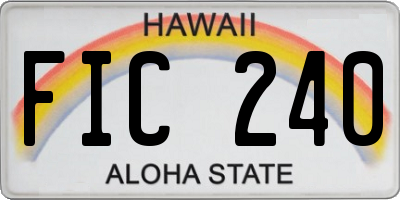 HI license plate FIC240