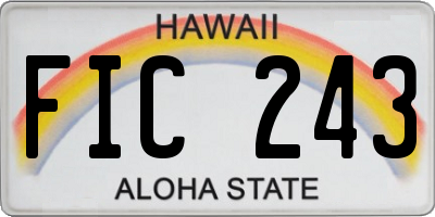 HI license plate FIC243