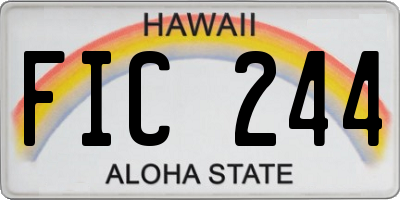 HI license plate FIC244