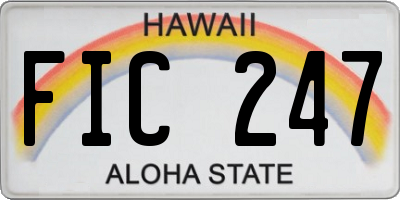 HI license plate FIC247