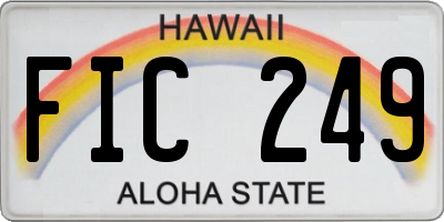 HI license plate FIC249